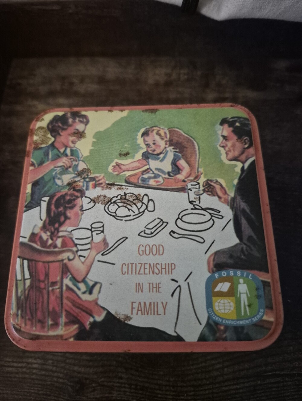 Vintage Fossil Tin